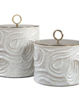 Ivory Tide - Indoor-Outdoor Canisters (Set of 2) - White