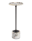 Brunson - White Marble Drink Table - Bronze / White