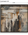 Landslide - Framed Abstract Print - Black / Brass / Gold / Gray / Orange / White / Yellow