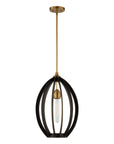 Darby - 1 Light Architectural Oval Pendant - Bronze / Black