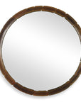 Auger - Amber Glass Round Mirror - Bronze