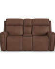 Warren - Power Reclining Loveseat With Console, Power Headrest & Lumbar
