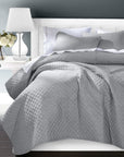 Anna - Full/Queen Diamond Quilted Coverlet - Gray