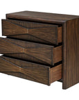 Bowtie - 3 Drawer Mid-Century Chest - Dark Brown