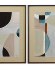 Curved Vision Contours Framed Print - Light Brown