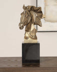 Chiseled Horse Bust - Sculpture - Bronze