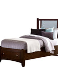 Bonanza - Ocean Blue Linen Upholstered Bed With Storage Footboard