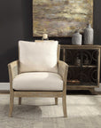 Encore - Natural Armchair - White