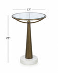 Delgado - Accent Table - Antique Brass / White Marble