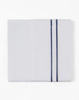 Stripe Sheet - King 350TC Embroidered Stripe Sheet Set (Set of 4) - White / Navy