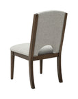 Athens - Upholstered Dining Chair Set of 2 - Light Gray / Chocolate Brown