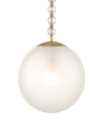 Ripple - 1 Light Frost Glass Pendant - Gold