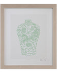Mint Vases III Framed Print - Green / Beige