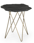 Cleo - Accent Table - Antique Brass / Black Slate
