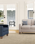 Moxy - Fabric Chair, Rounded Mailbox Arms