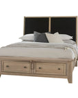 Woodbridge - Storage Upolstered Bed - Light Brown Wood