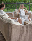 Sunset - Wicker Outdoor Sofa - Oatmeal / Oyster White