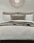Porto Matelasse - Queen Duvet Cover Set Set of 3 - Light Taupe