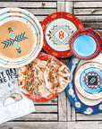 Spirit Valley - Melamine Dinnerware Set (Set of 14), 2 Per Carton - Multi Color