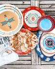 Spirit Valley - Melamine Dinnerware Set Set of 14 , 2 Per Carton - Multi Color