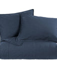 Cotton Canvas - Twin Stonewashed Coverlet Set Set of 2 - Denim