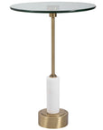 Portsmouth - Round Accent Table - Gold & White