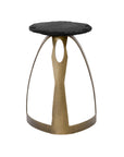 Vaughan - Accent Table - Antique Brass / Black Slate
