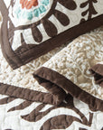 Rebecca - Twin Paisley Reversible Quilt Set Set of 2 - Turquoise / Brown