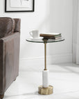 Portsmouth - Round Accent Table - Gold & White