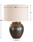 Hawkins - Ribbed Table Lamp - Bronze