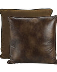 Brown Faux Leather - Euro Pillow - Brown