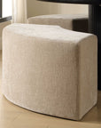 Khai - Rounded Plush Dining Bench - Brown