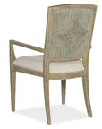 Surfrider - Carved Back Arm Chair Set of 2 - Beige / Light Brown