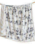 Campfire - Ranch Life Western Toile Campfire Sherpa Throw 6 Per Carton - Black / White