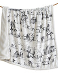 Campfire - Ranch Life Western Toile Campfire Sherpa Throw 6 Per Carton - Black / White