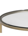 Anderson - Round Cocktail Table With Ottoman - Antique Gold