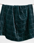 Stella - Faux Silk Velvet Double Box Stitch Throw - Storm Blue