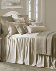 Luna - King Washed Linen Bedspread Set Set of 3 - Light Tan