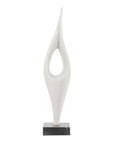 Fluid Drop - Stone Sculpture - White