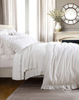 Lily - Queen Washed Linen Comforter Set Set of 3 - White