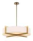 Cresson - 4 Light Drum Pendant - White / Gold