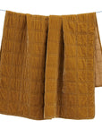 Stella - Faux Silk Velvet Double Box Stitch Throw - Saffron