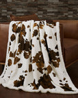 Campfire - Elsa Cowhide Campfire Sherpa Throw 6 Per Carton - Chocolate