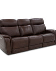 Walker - Power Reclining Sofa With Console, Power Headrest & Lumbar - Dark Brown
