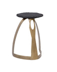 Vaughan - Accent Table - Antique Brass / Black Slate
