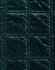 Stella - Faux Silk Velvet Double Box Stitch Throw - Storm Blue