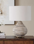Azura - Horizontal Line Table Lamp - Brown / Gray / White