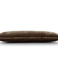 Stella - Faux Silk Velvet Long Lumbar Pillow - Green Ochre