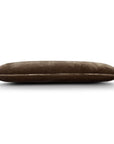 Stella - Faux Silk Velvet Long Lumbar Pillow - Green Ochre