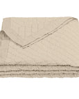 Diamond Linen - Twin Linen Cotton Diamond Quilt - Light Tan